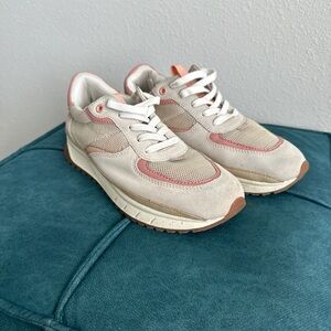 Madewell Cream and Pink Sneakers